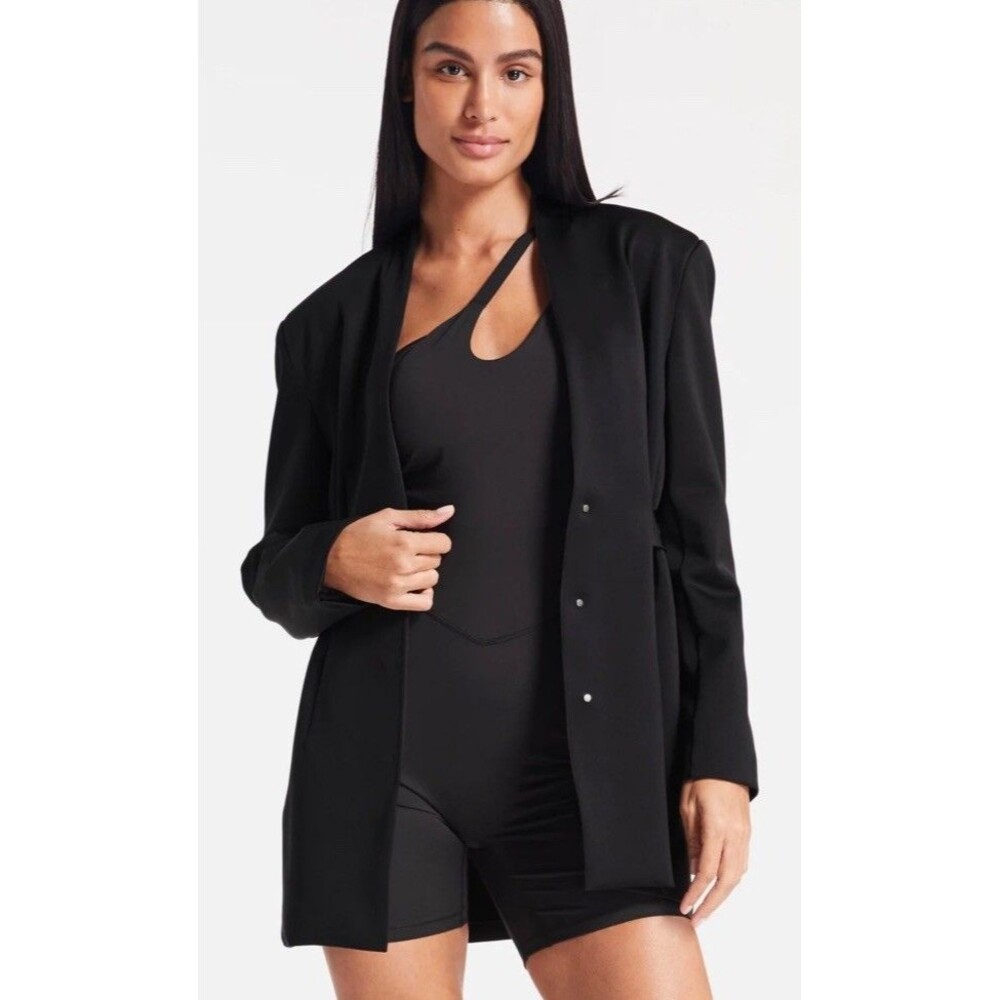 Bandier Sport Logo Jacket Blazer Size XS - Black MSRP $298 - Picture 1 of 7
